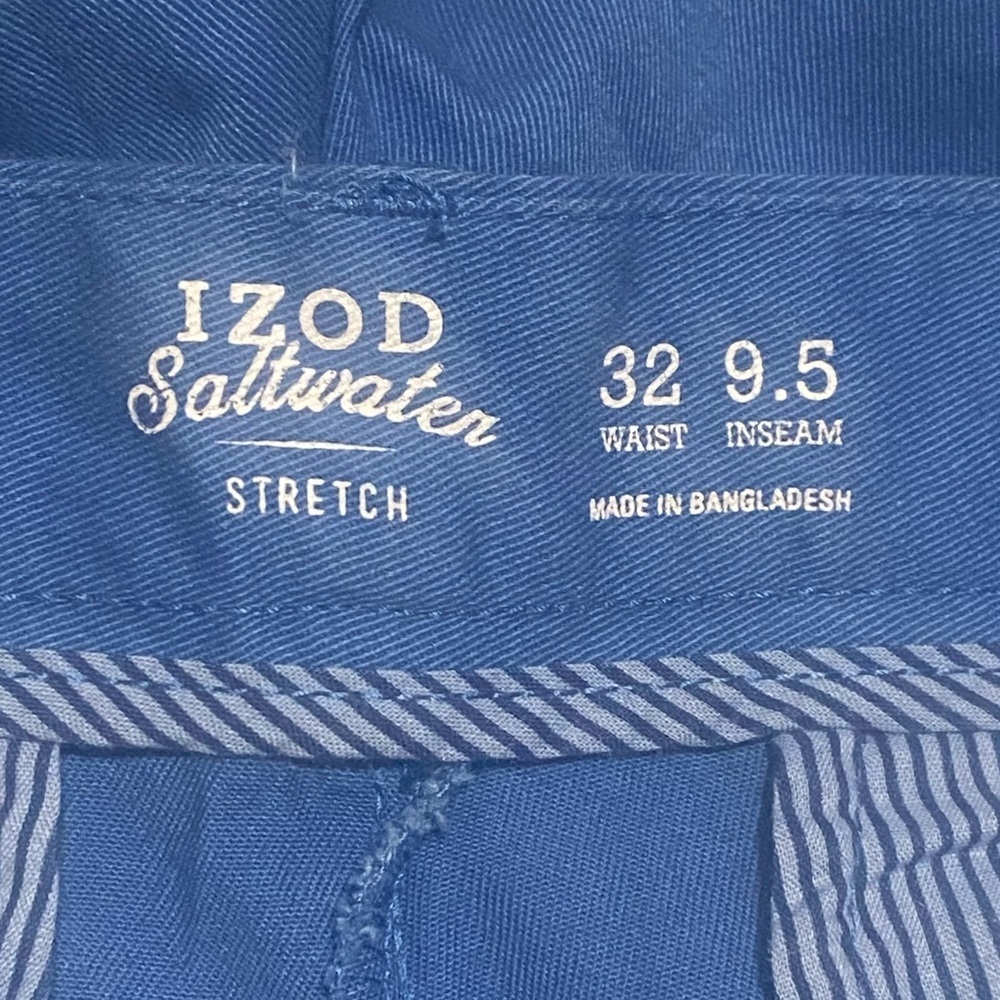 Izod saltwater stretch Blue Men's Shorts NWT - Picture 3 of 8